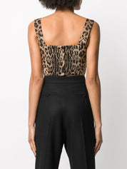 Dolce & Gabbana Brown Leopard Print Top for Women