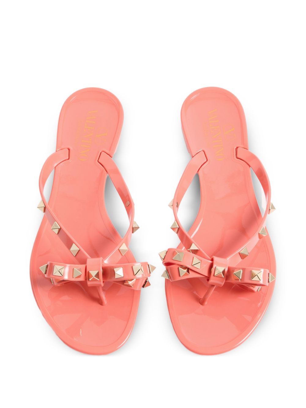 Valentino Garavani Rockstud Bow Sandals — Red