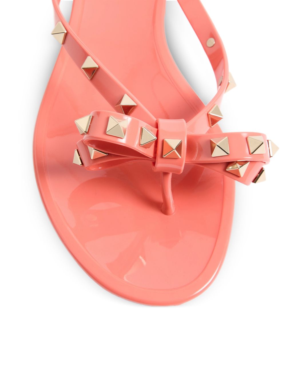 Valentino Garavani Rockstud Bow Sandals — Red
