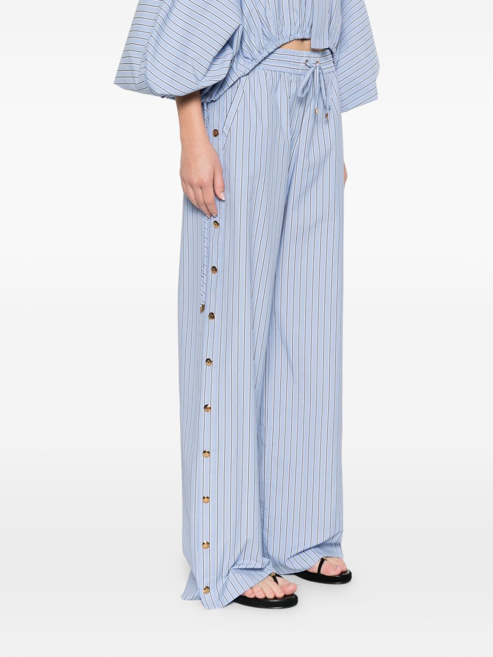 Zimmermann Trousers Clear Blue — Wide‑Leg Comfort