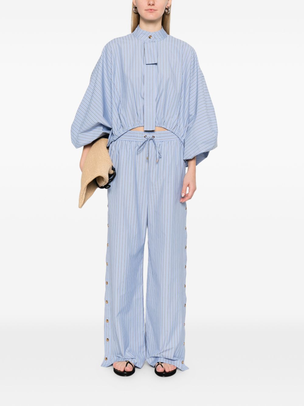 Zimmermann Trousers Clear Blue — Wide‑Leg Comfort