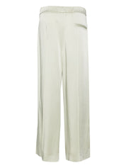 Jil Sander trousers — Pastel green satin wide‑leg