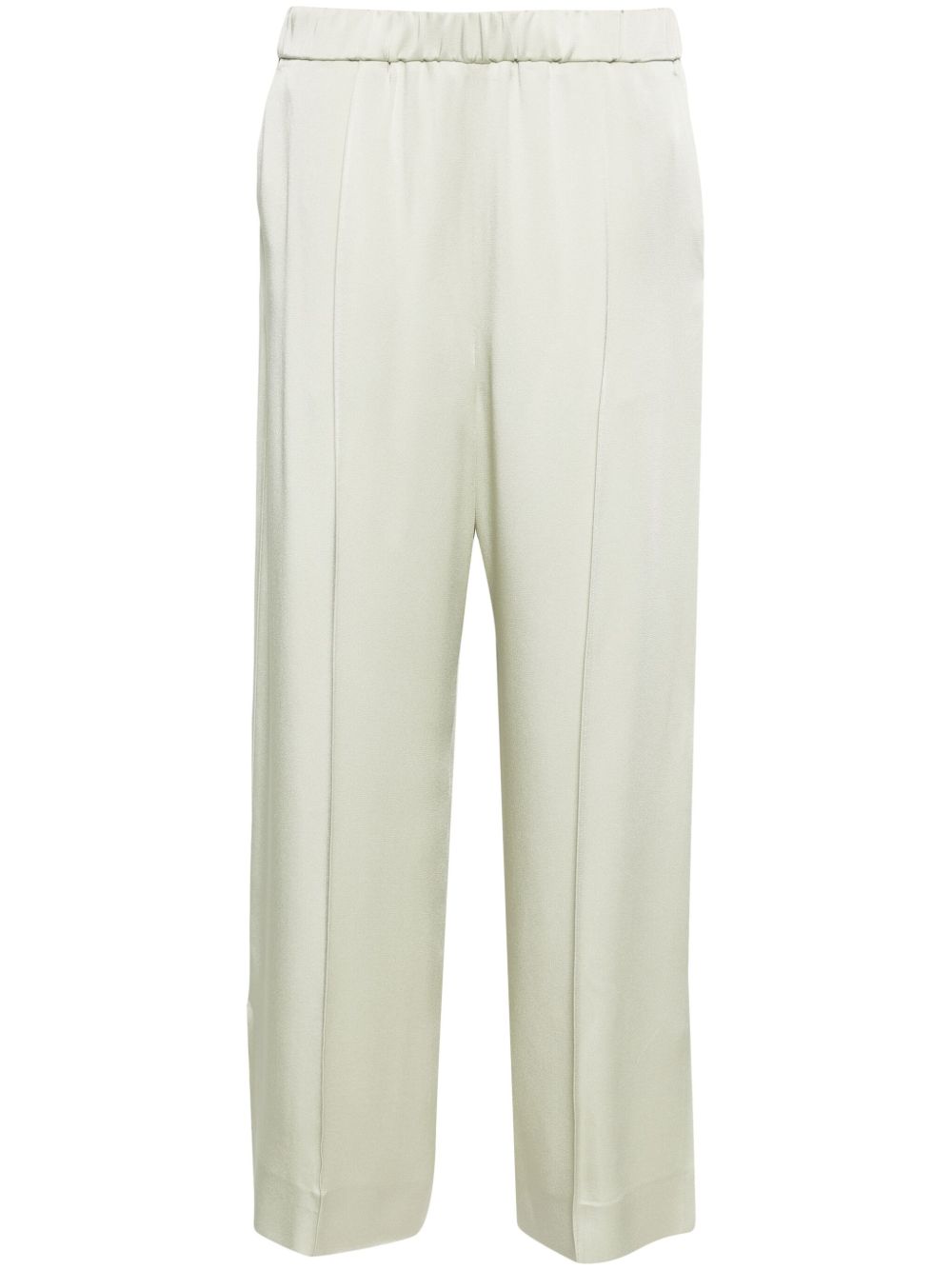 Jil Sander trousers — Pastel green satin wide‑leg