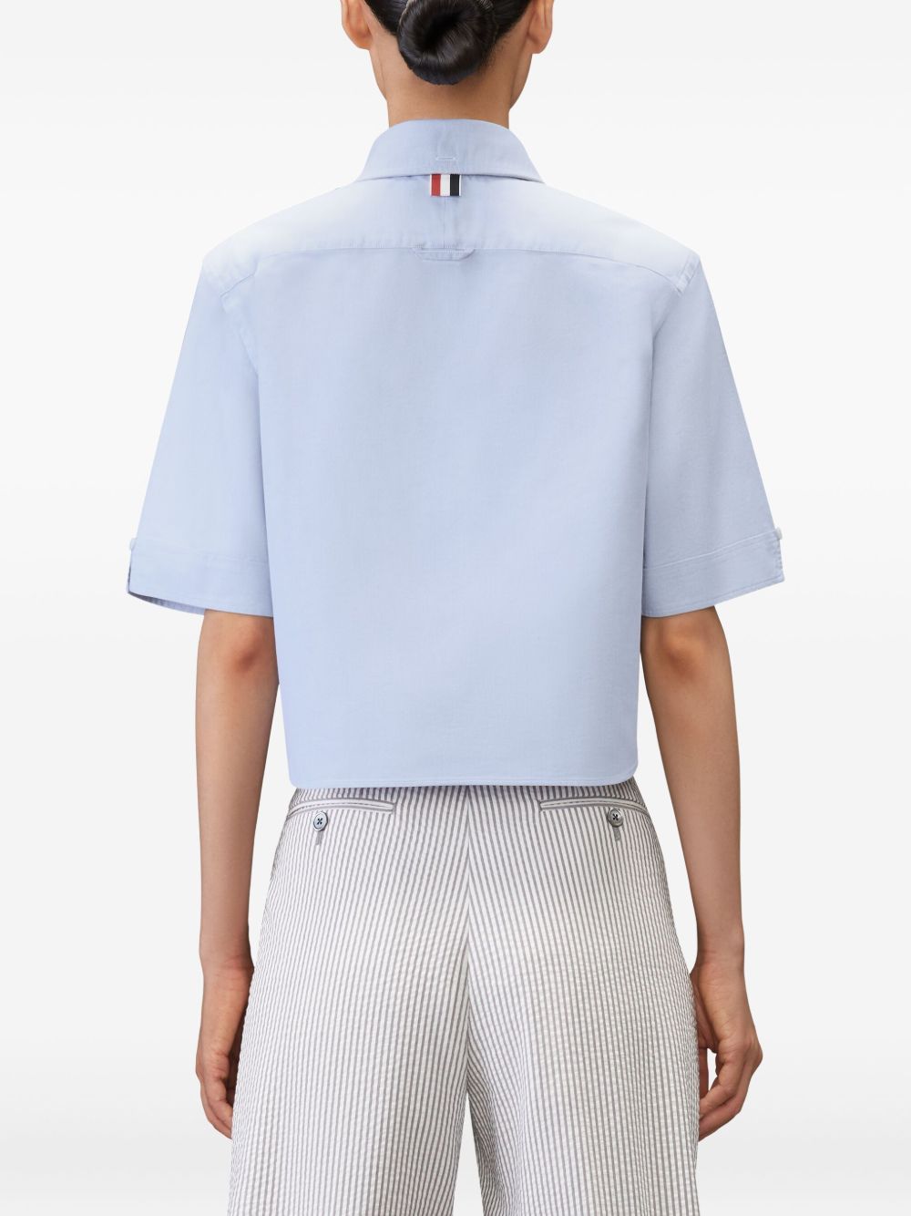 Thom Browne Clear Blue Cotton Cropped Shirt