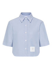 Thom Browne Clear Blue Cotton Cropped Shirt