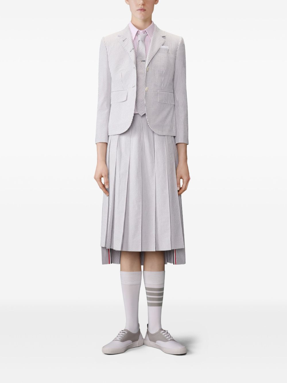 Thom Browne Pink Cropped Cotton Polo Shirt