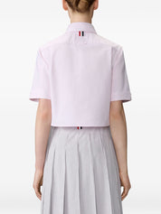 Thom Browne Pink Cropped Cotton Polo Shirt