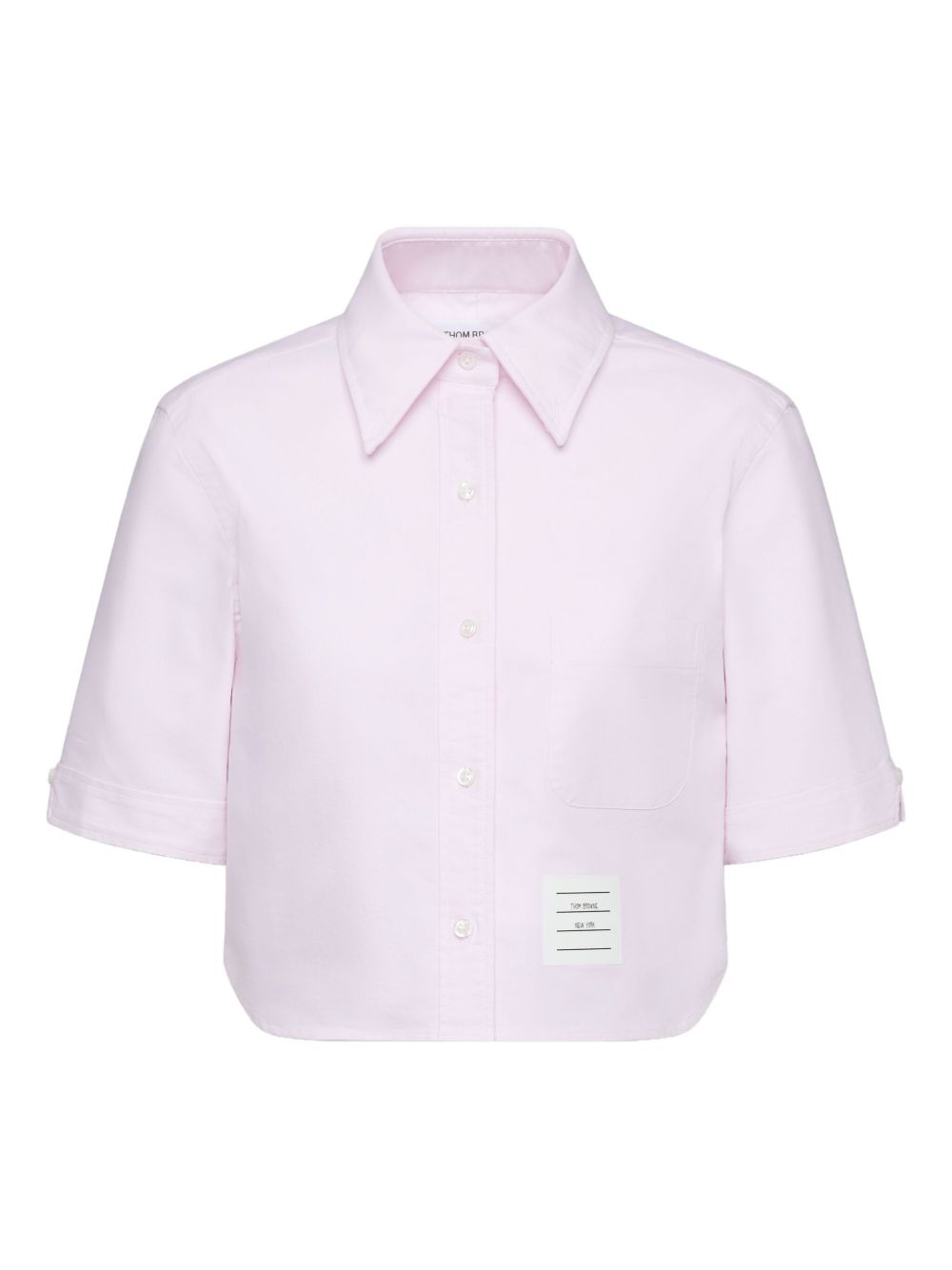 Thom Browne Pink Cropped Cotton Polo Shirt
