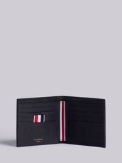 Thom Browne Wallets Black — Leather Bifold with RWB Trim