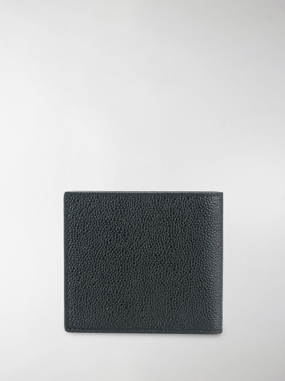 Thom Browne Wallets Black — Leather Bifold with RWB Trim