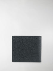Thom Browne Wallets Black — Leather Bifold with RWB Trim