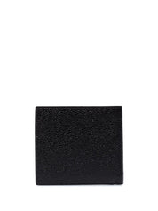 Thom Browne Wallets Black — Leather Bifold with RWB Trim