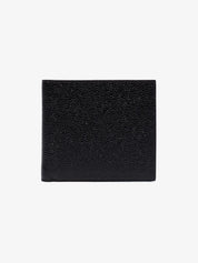 Thom Browne Wallets Black — Leather Bifold with RWB Trim