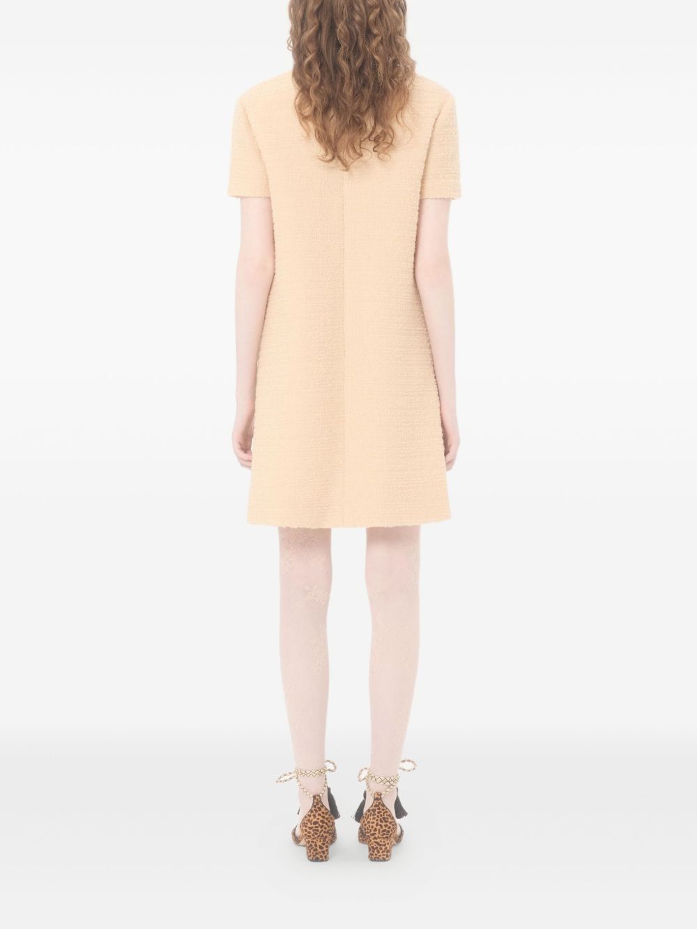 Valentino Beige Dresses — Wool Crepe Velvet Elegance
