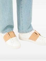Valentino Garavani Beige Sneakers — Leather Stud Detail