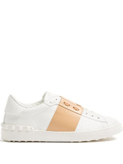 Valentino Garavani Beige Sneakers — Leather Stud Detail