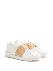 Valentino Garavani Beige Sneakers — Leather Stud Detail