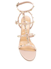 Valentino Garavani Sandals Powder — Rockstud Leather Heels