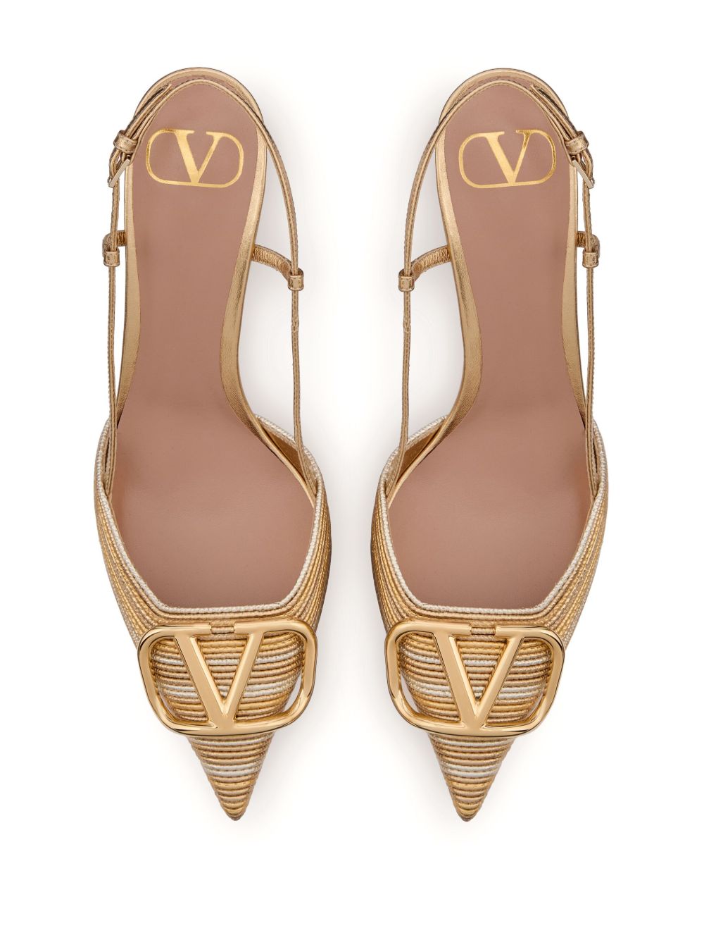 Valentino Garavani Golden Medium Heel Slingbacks