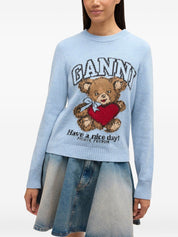 Wool Crewneck Sweater in Clear Blue