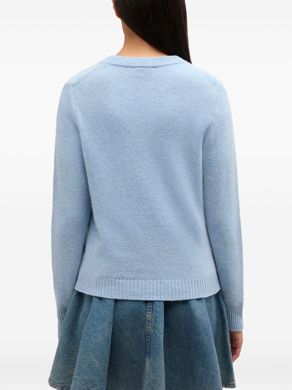 Wool Crewneck Sweater in Clear Blue