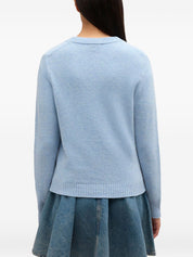 Wool Crewneck Sweater in Clear Blue