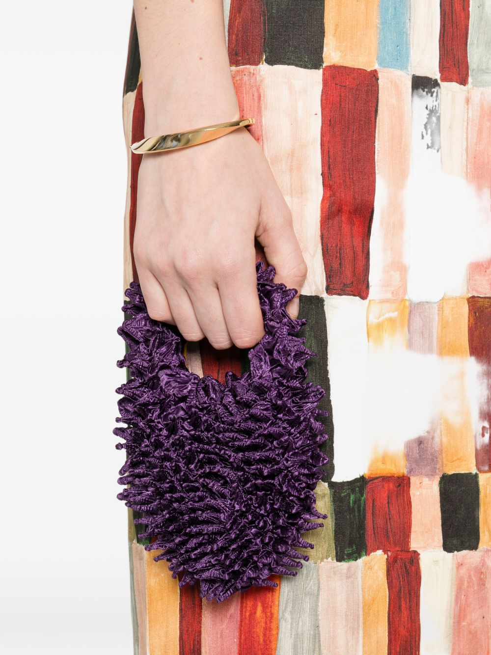 BUNZABURO Purple Handbag — Refined Ruched Elegance