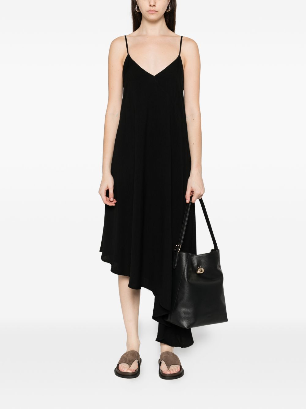 HERSKIND Black Asymmetric Dress — Sullivan Spaghetti Strap