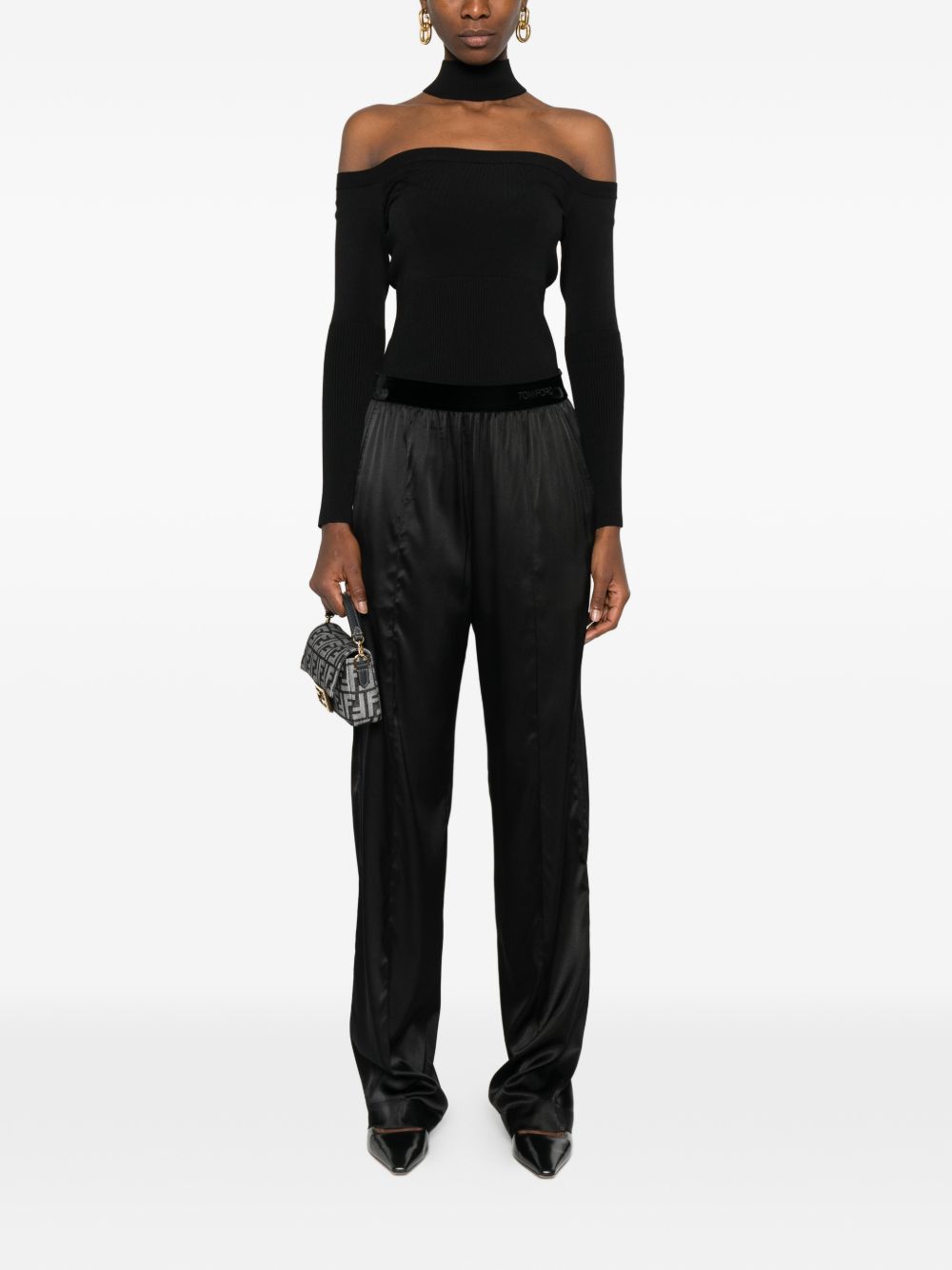 Tom Ford Silk Velvet Pajama Trousers — Black