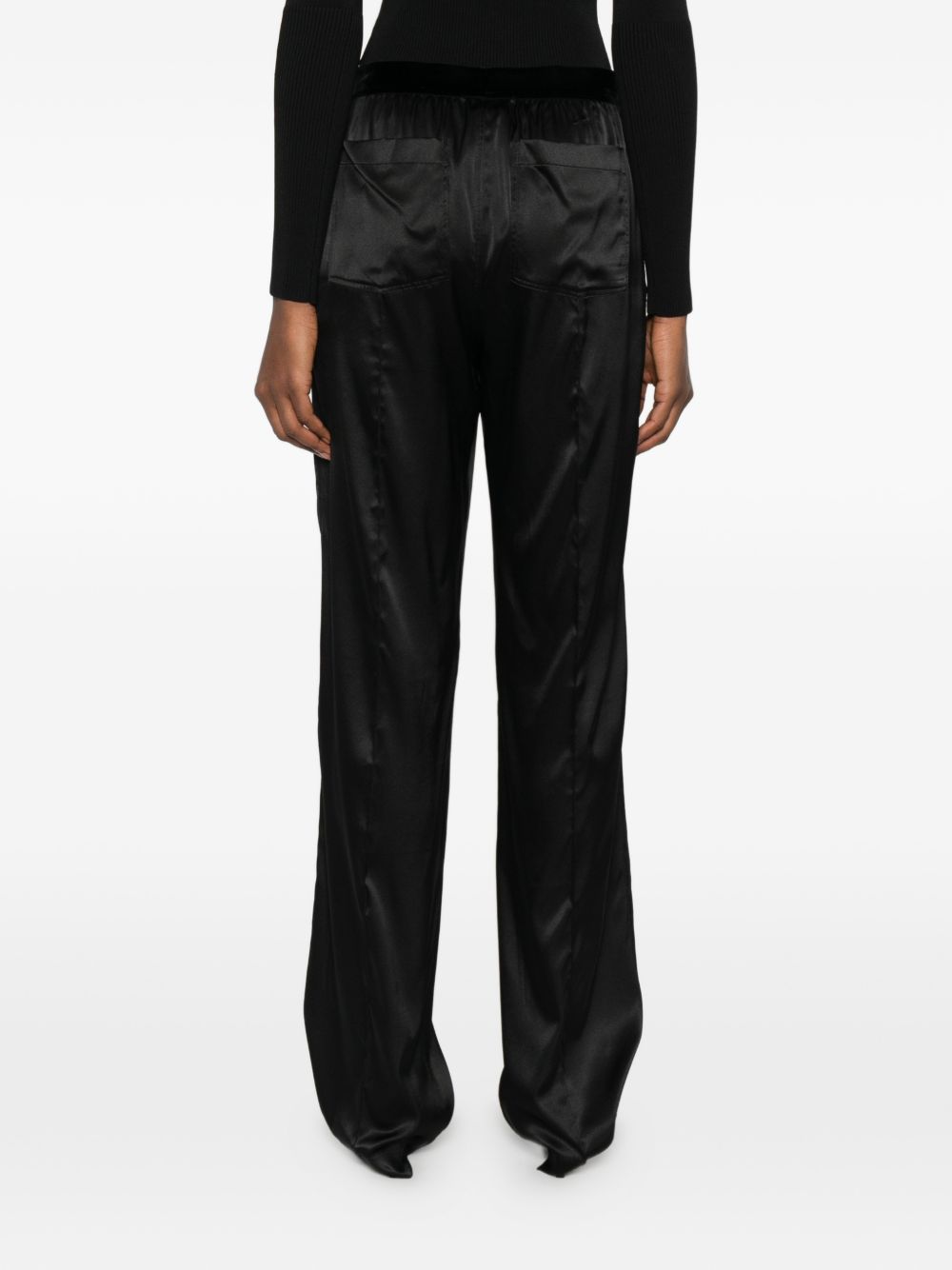 Tom Ford Silk Velvet Pajama Trousers — Black