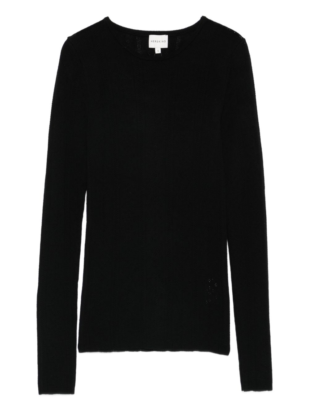 HERSKIND Black Wool Crewneck Sweater