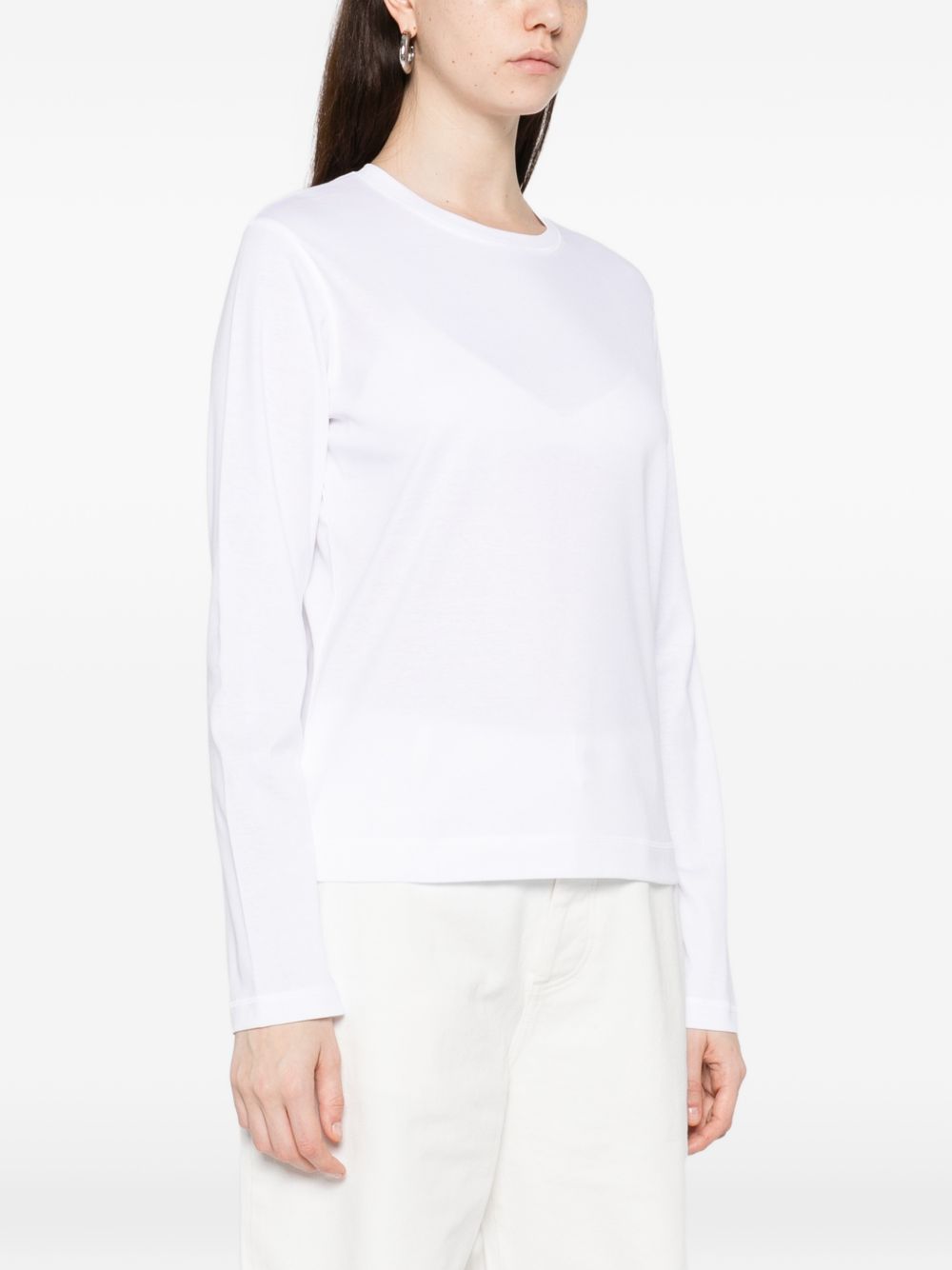 White Organic Cotton Crewneck Sweater — HERSKIND