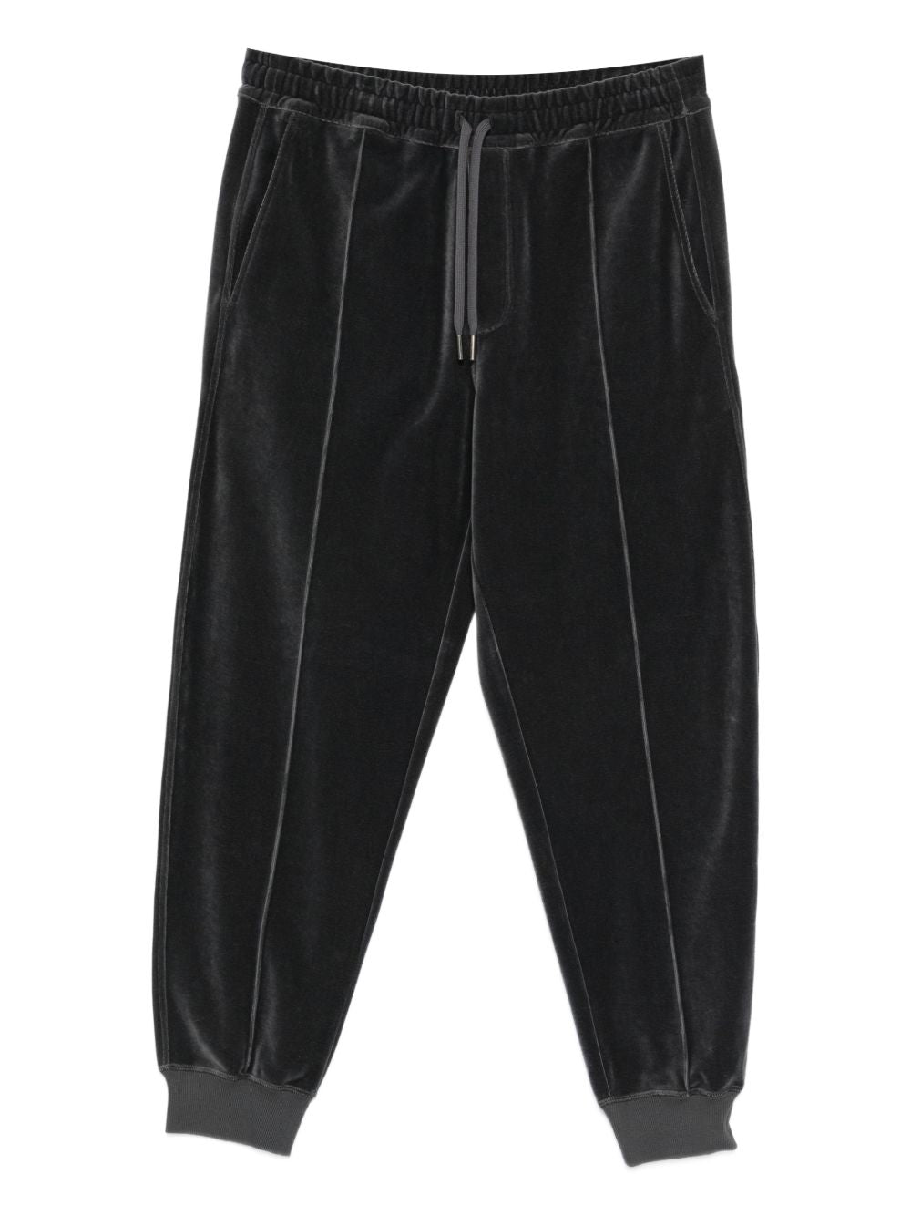 Tom Ford Trousers Grey — Velours Drawstring Trousers