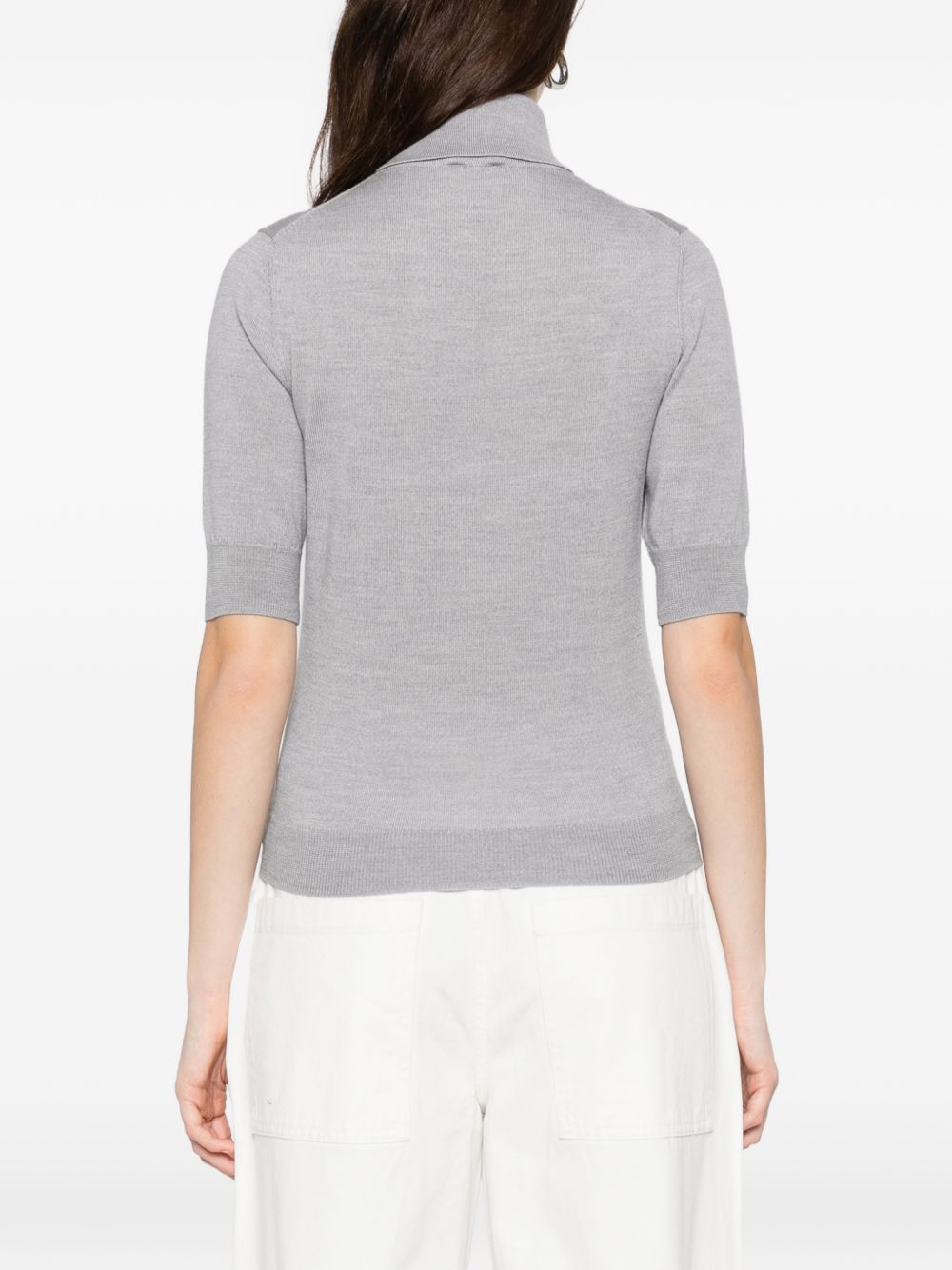 Light Grey Perry Wool Sweater — breathable, refined knit