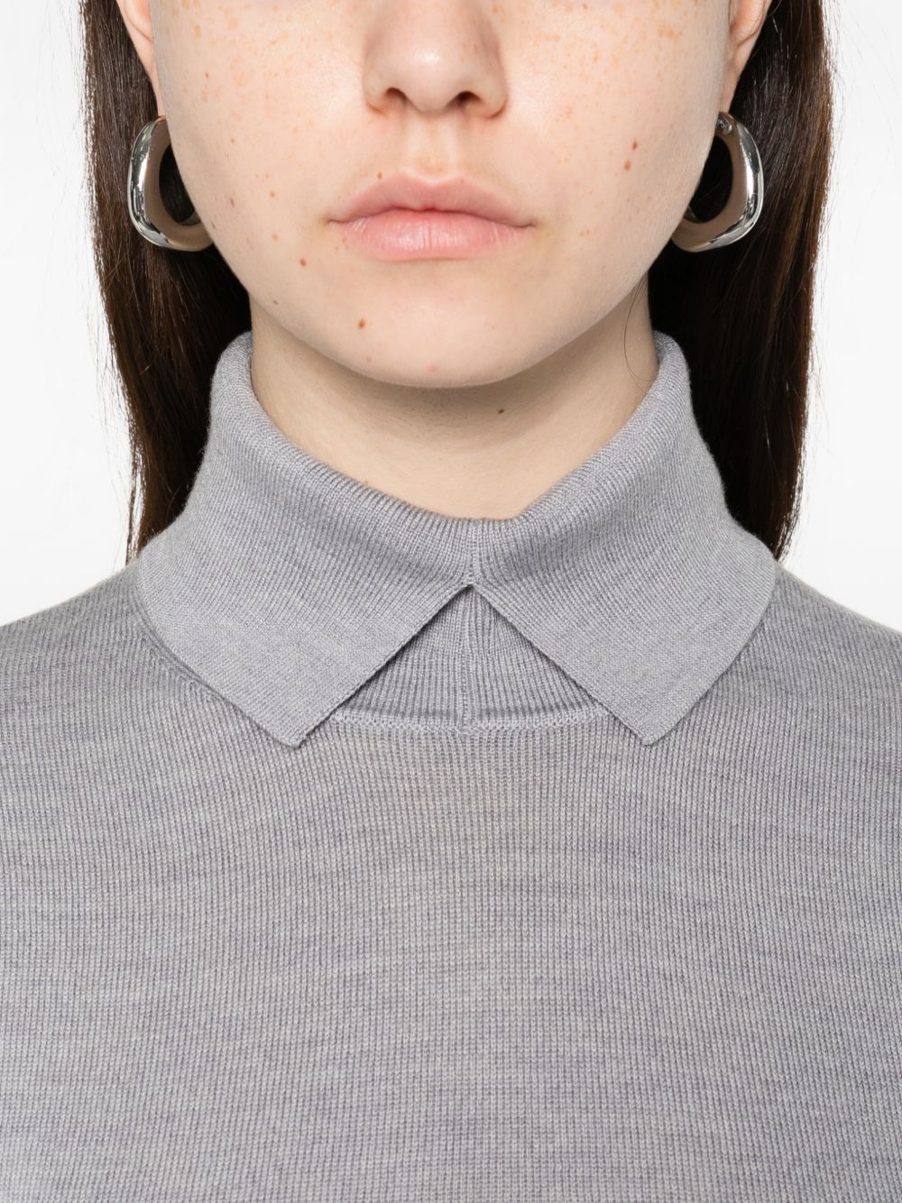 Light Grey Perry Wool Sweater — breathable, refined knit