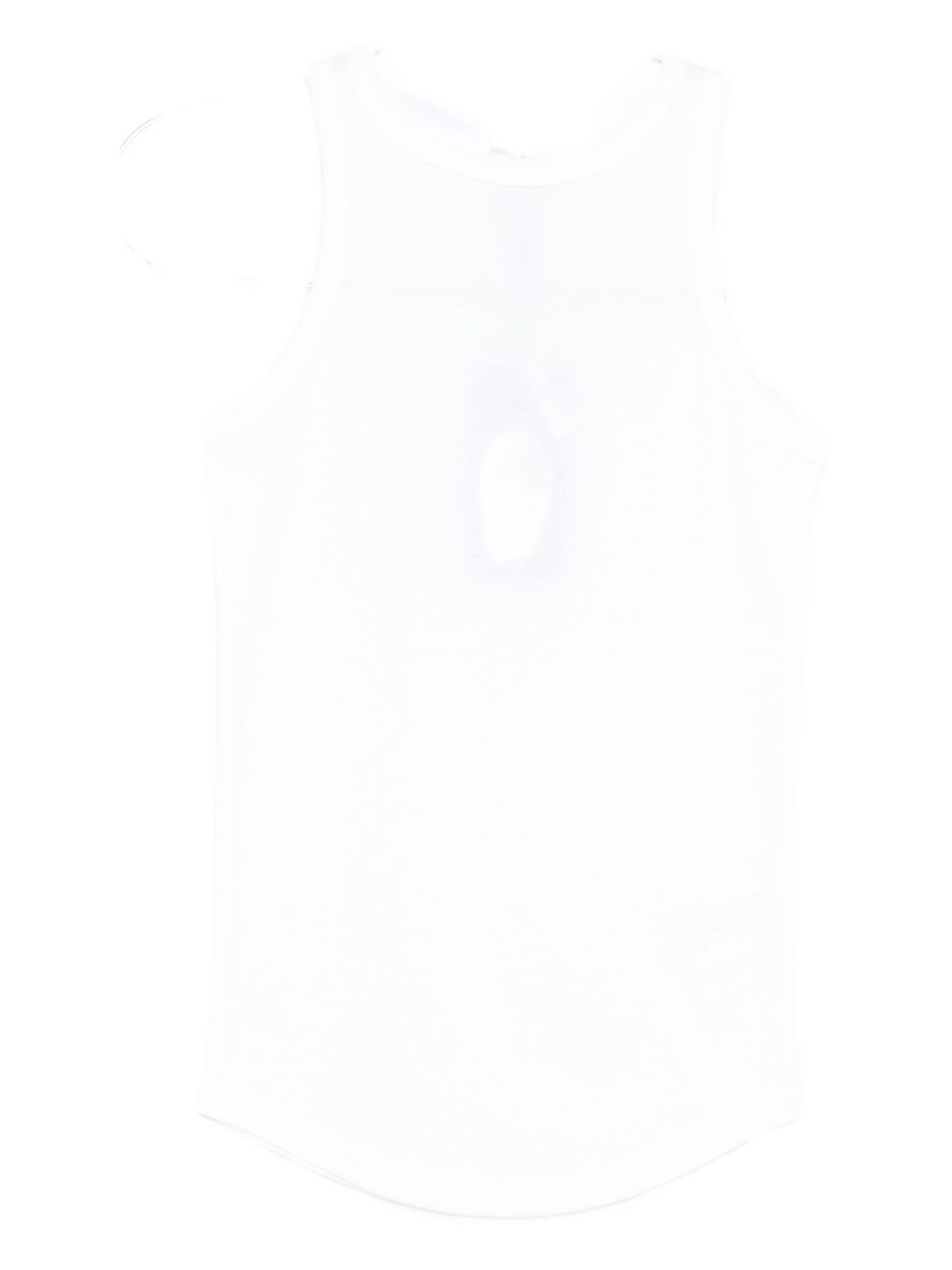 Sabina Cotton Mock‑Neck Tank — White