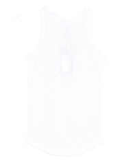 Sabina Cotton Mock‑Neck Tank — White