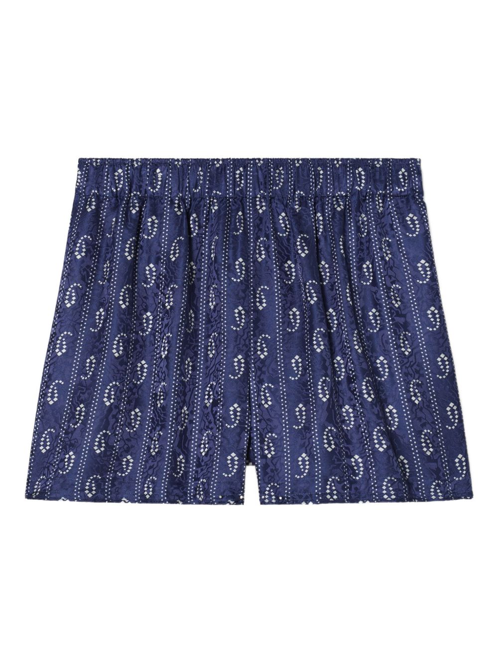 Tory Burch Blue Silk-Blend Shorts — Lightweight Loungewear