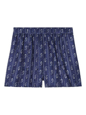Tory Burch Blue Silk-Blend Shorts — Lightweight Loungewear