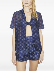 Tory Burch Blue Silk-Blend Shorts — Lightweight Loungewear