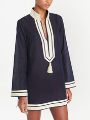 Tory Burch Blue Cotton Tunic — Effortless Dress Elegance