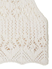 Alanui Top Cream — Crochet Knit Halterneck Top