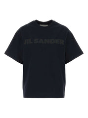 Jil Sander Blue T‑Shirts & Polos — Midnight Cotton Crew
