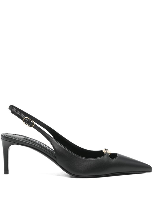 Dolce & Gabbana Black Leather Slingback Pumps