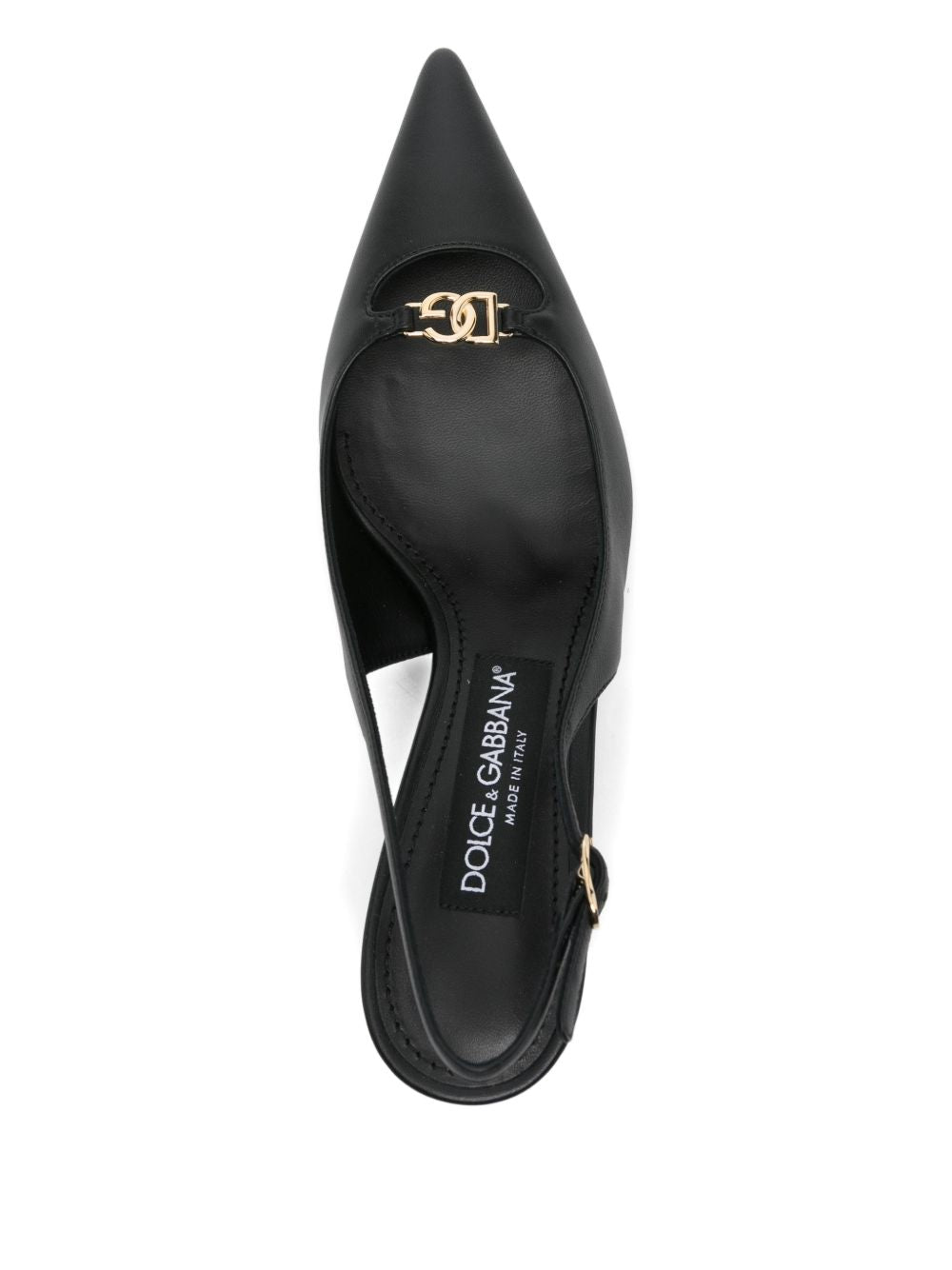 Dolce & Gabbana Black Leather Slingback Pumps