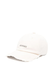 Silk & Nylon La Casquette Artichaut — JACQUEMUS Hat in White