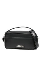 JACQUEMUS Black Leather Shoulder Bag — Le Baneto