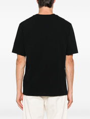 JACQUEMUS Black T‑Shirts & Polos — Silk‑Blend Cotton Tops