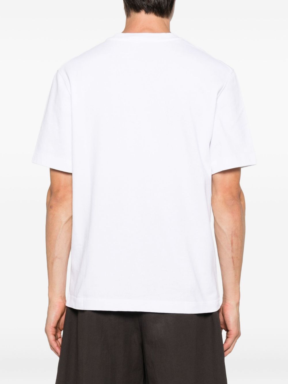 JACQUEMUS White Silk & Cotton Logo T‑Shirt