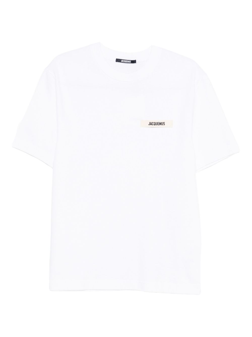 JACQUEMUS White Silk & Cotton Logo T‑Shirt